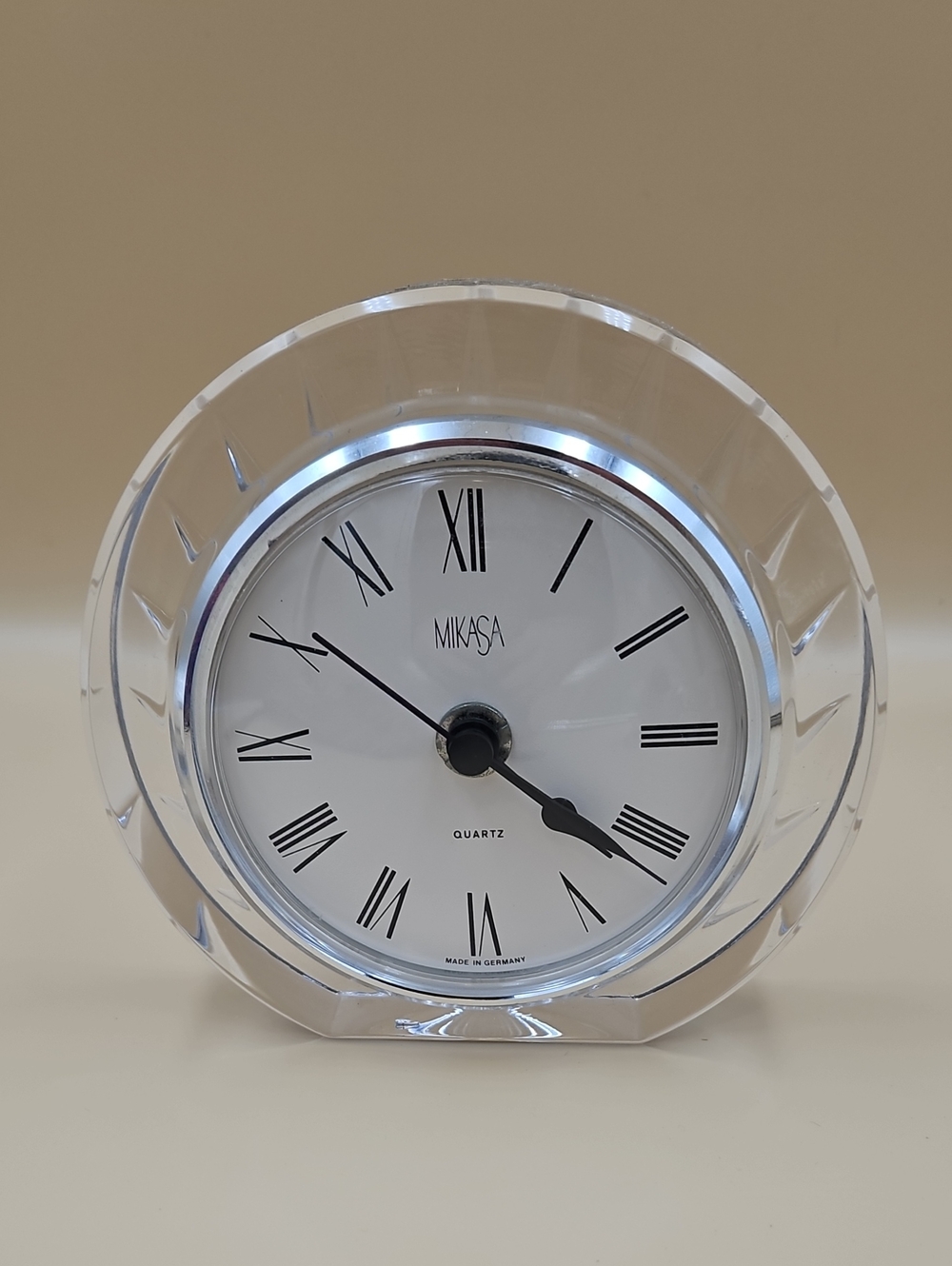 Mikasa Clear Crystal Table Clock